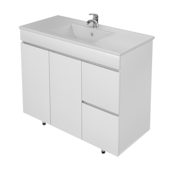 Тумба с раковиной MIRSANT Next 80 напольная, 2 двери 2 ящика, раковина Premier