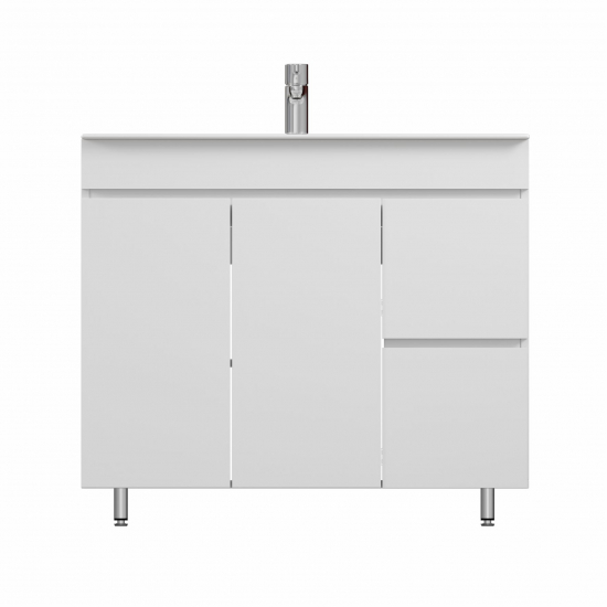 Тумба с раковиной MIRSANT Next 90 напольная, 2 двери 2 ящика, раковина Квадро 90