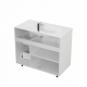 Тумба с раковиной MIRSANT Next 90 напольная, 2 двери 2 ящика, раковина Квадро 90