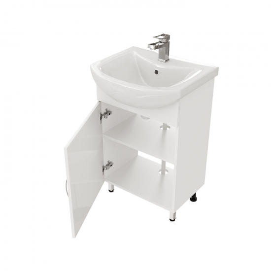 Тумба с раковиной MIRSANT Оптима 55 напольная, раковина Балтика 55