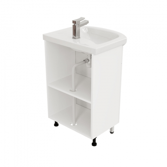 Тумба с раковиной MIRSANT Оптима 55 напольная, раковина Балтика 55