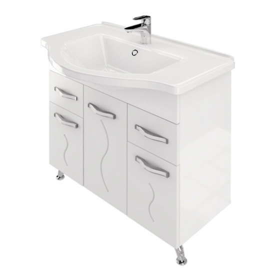 Тумба с раковиной MIRSANT Сандра 80 напольная, раковина Эльбрус 80