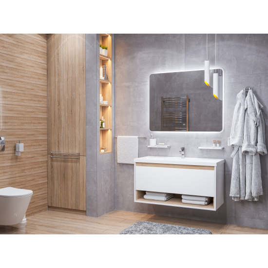 Тумба с раковиной MIRSANT Scandy 100 подвесная, раковина Style 100