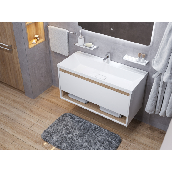 Тумба с раковиной MIRSANT Scandy 100 подвесная, раковина Style 100