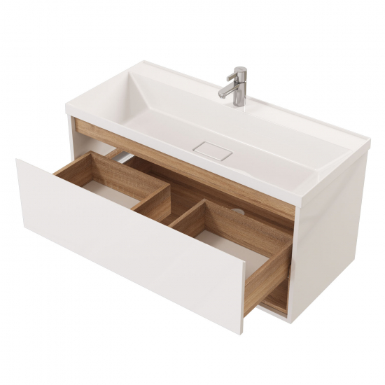 Тумба с раковиной MIRSANT Scandy 100 подвесная, раковина Style 100