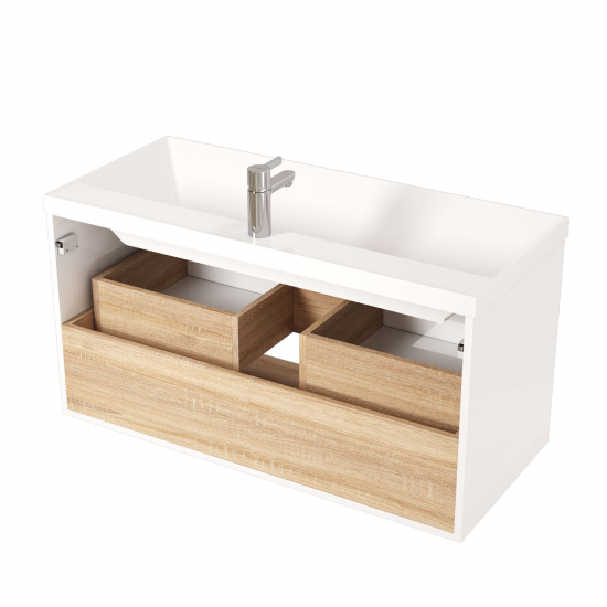 Тумба с раковиной MIRSANT Scandy 100 подвесная, раковина Style 100