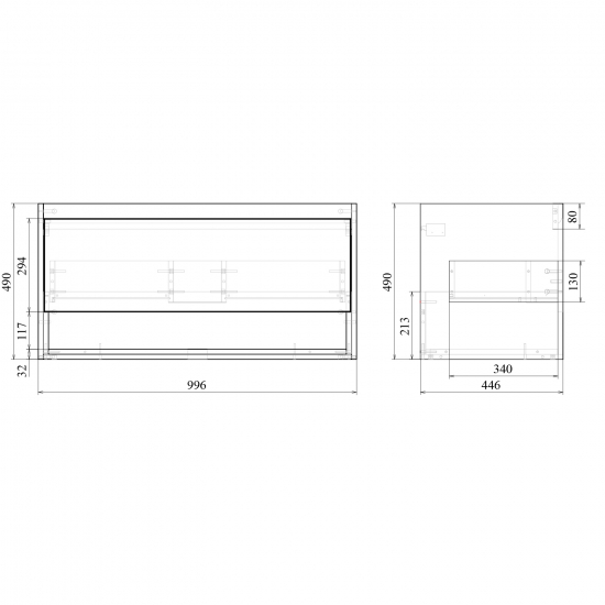 Тумба с раковиной MIRSANT Scandy 100 подвесная, раковина Style 100