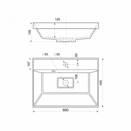 Тумба с раковиной MIRSANT Scandy 60 подвесная, раковина Style 60