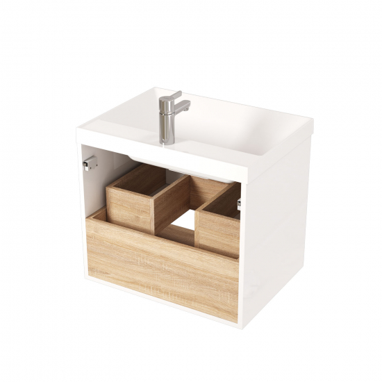 Тумба с раковиной MIRSANT Scandy 60 подвесная, раковина Style 60