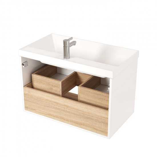 Тумба с раковиной MIRSANT Scandy 80 подвесная, раковина Style 80