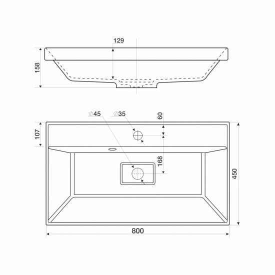 Тумба с раковиной MIRSANT Scandy 80 подвесная, раковина Style 80