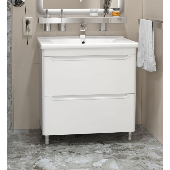 Тумба с раковиной MIRSANT Сити 60 напольная, раковина Миранда 60