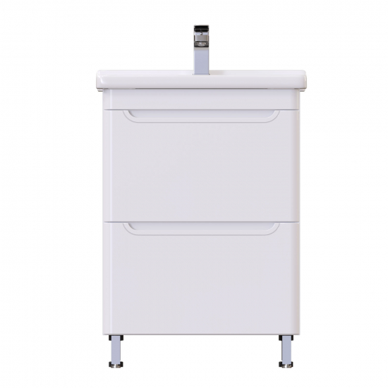 Тумба с раковиной MIRSANT Сити 60 напольная, раковина Миранда 60