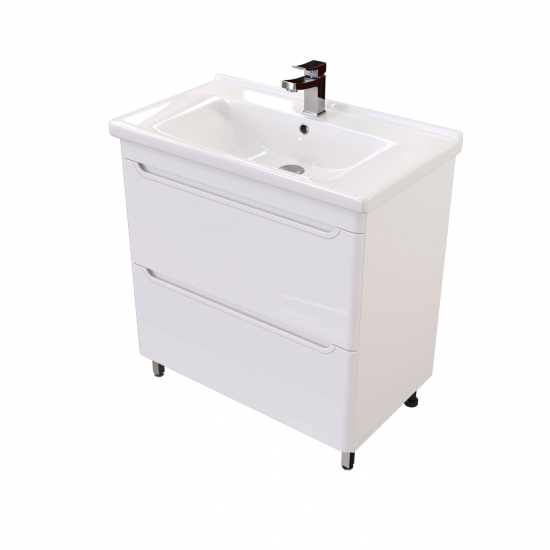 Тумба с раковиной MIRSANT Сити 80 напольная, раковина Миранда 80