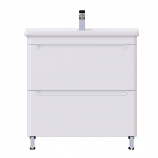 Тумба с раковиной MIRSANT Сити 80 напольная, раковина Миранда 80