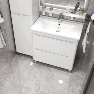 Тумба с раковиной MIRSANT Сити 80 напольная, раковина Миранда 80