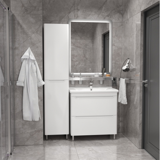 Тумба с раковиной MIRSANT Сити 80 напольная, раковина Миранда 80