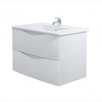 Тумба с раковиной MIRSANT Smile 80 подвесная, раковина Sky 80