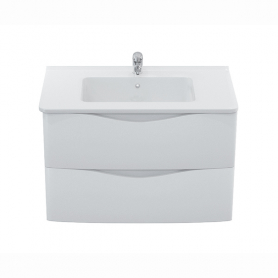 Тумба с раковиной MIRSANT Smile 80 подвесная, раковина Sky 80