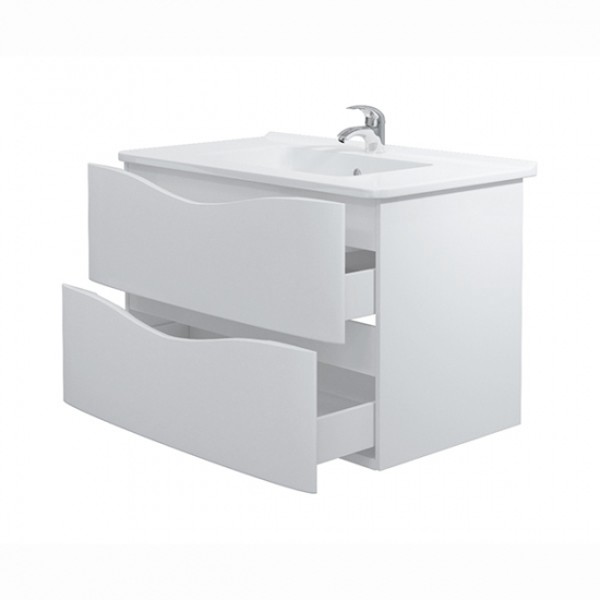 Тумба с раковиной MIRSANT Smile 80 подвесная, раковина Sky 80