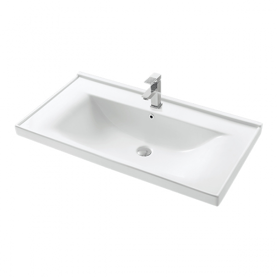 Тумба с раковиной MIRSANT Soho QUADRO 100 напольная, раковина Deep 100