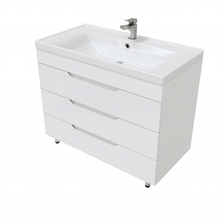 Тумба с раковиной MIRSANT Soho QUADRO 100 напольная, раковина Deep 100