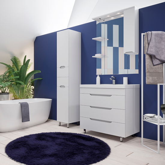 Тумба с раковиной MIRSANT Soho QUADRO 100 напольная, раковина Deep 100