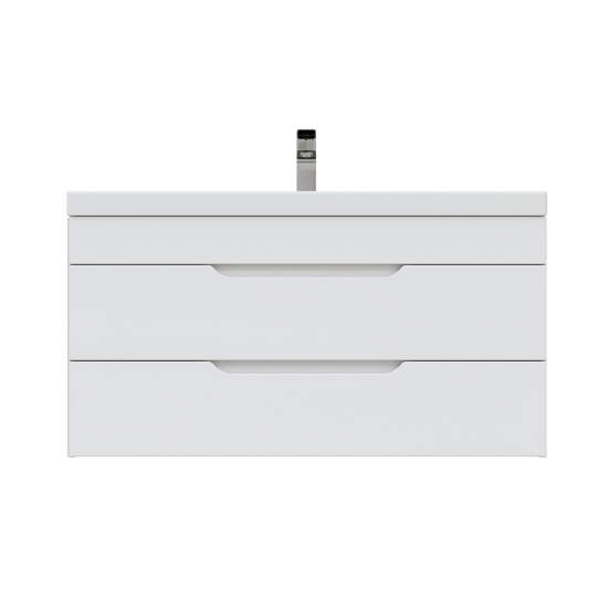 Тумба с раковиной MIRSANT Soho QUADRO 100 подвесная, раковина Deep 100