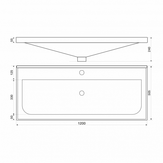 Тумба с раковиной MIRSANT Soho QUADRO 120 подвесная, раковина Deep 120