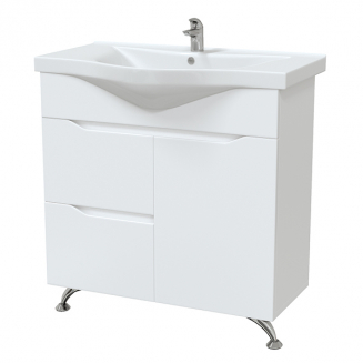 Тумба с раковиной MIRSANT Soho QUADRO 80 2ящ. 1дв. напольная, раковина Albatross 80