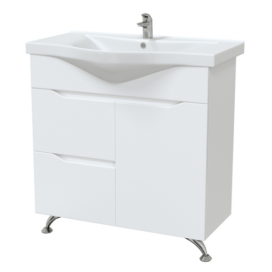 Тумба с раковиной MIRSANT Soho QUADRO 80 2ящ. 1дв. напольная, раковина Albatross 80
