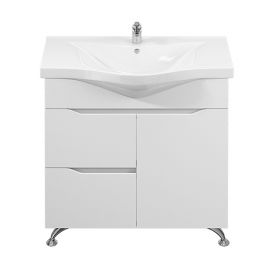 Тумба с раковиной MIRSANT Soho QUADRO 80 2ящ. 1дв. напольная, раковина Albatross 80