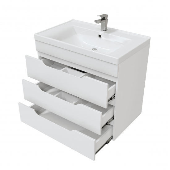 Тумба с раковиной MIRSANT Soho QUADRO 80 напольная, раковина Deep 80