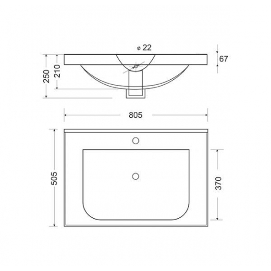 Тумба с раковиной MIRSANT Soho QUADRO 80 подвесная, раковина Deep 80