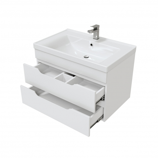 Тумба с раковиной MIRSANT Soho QUADRO 80 подвесная, раковина Deep 80