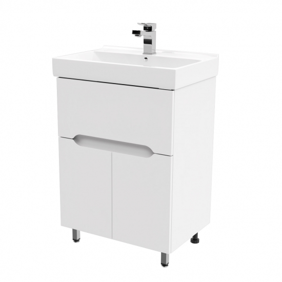 Тумба с раковиной MIRSANT Soho QUADRO Light 60 напольная, раковина Fest 60