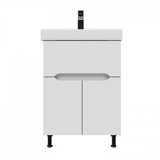 Тумба с раковиной MIRSANT Soho QUADRO Light 60 напольная, раковина Fest 60