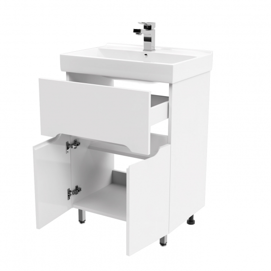 Тумба с раковиной MIRSANT Soho QUADRO Light 60 напольная, раковина Fest 60