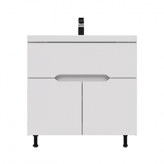 Тумба с раковиной MIRSANT Soho QUADRO Light 80 напольная, раковина Deep 80