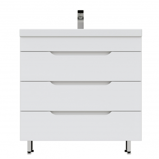 Тумба с раковиной MIRSANT Soho QUADRO NEW 80 напольная, раковина Deep 80, с доводчиками