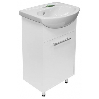 Тумба с раковиной MIXLINE АлАн-47 напольная белая, правая с раковиной Дора 47