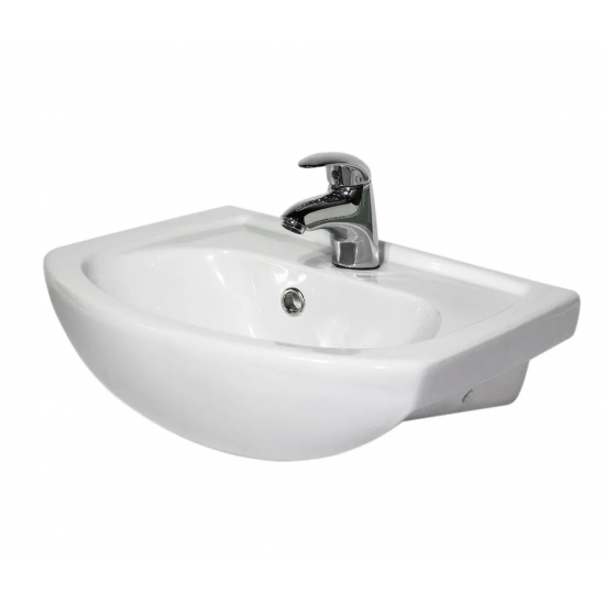 Тумба с раковиной MIXLINE АлАн-47 напольная белая, правая с раковиной Дора 47