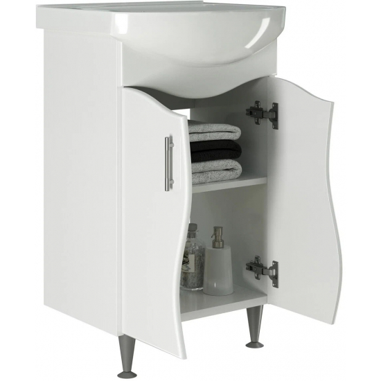 Тумба с раковиной MIXLINE Ангара 52 напольная, с раковиной Альфана 52