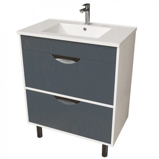 Тумба с раковиной MIXLINE Байкал 75 напольная, с раковиной Quadro 75