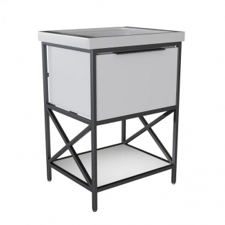 Тумба с раковиной MIXLINE Бруклин 60 напольная белая, с раковиной Fest 60