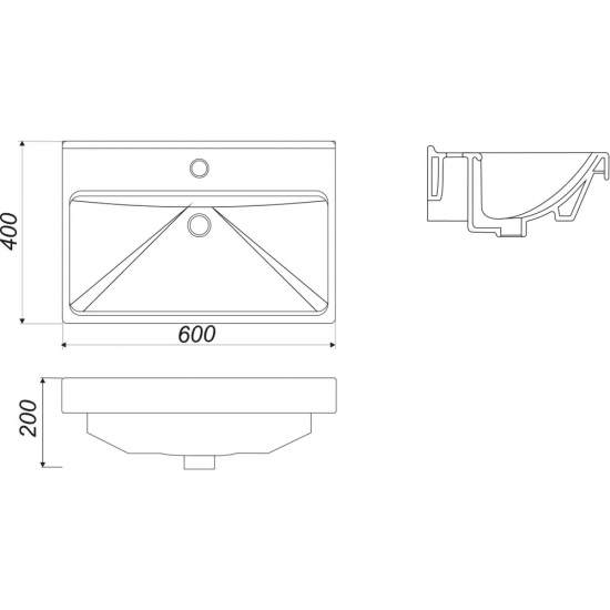 Тумба с раковиной MIXLINE Бруклин 60 напольная белая, с раковиной Fest 60