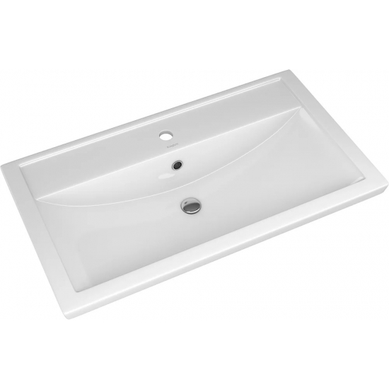 Тумба с раковиной MIXLINE Бруклин 80 напольная бетон, с раковиной Фостер 80