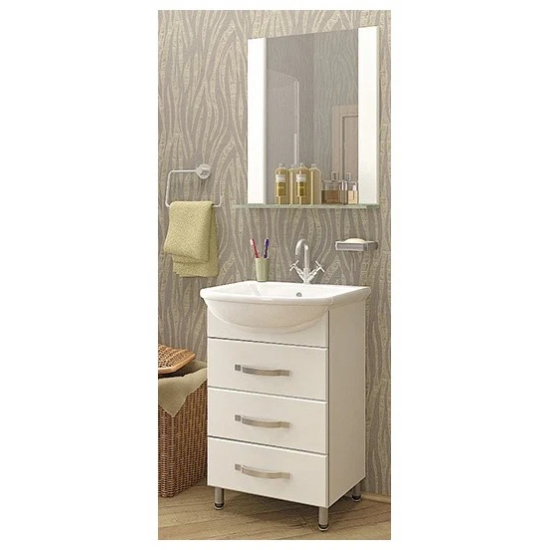 Тумба с раковиной MIXLINE Диамант 55 напольная, с раковиной Элеганс 55