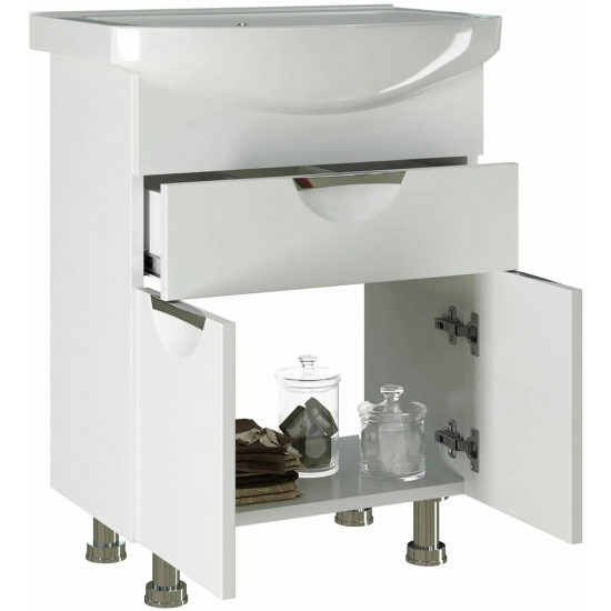 Тумба с раковиной MIXLINE Этьен 65 напольная, с раковиной Элеганс 65