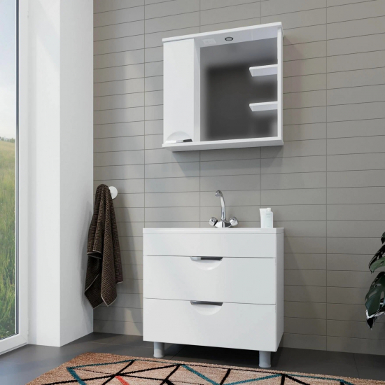 Тумба с раковиной MIXLINE Этьен 75 напольная, с раковиной Нелли 75